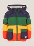 Monsoon Kids' Hooded Puffer Jacket, Multi