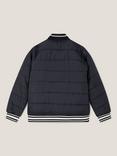 Monsoon Kids' Wool Blend Quilted Varsity Jacket, Navy