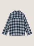 Monsoon Kids' Cotton Long Sleeved 73 Logo Checked Shirt, Blue