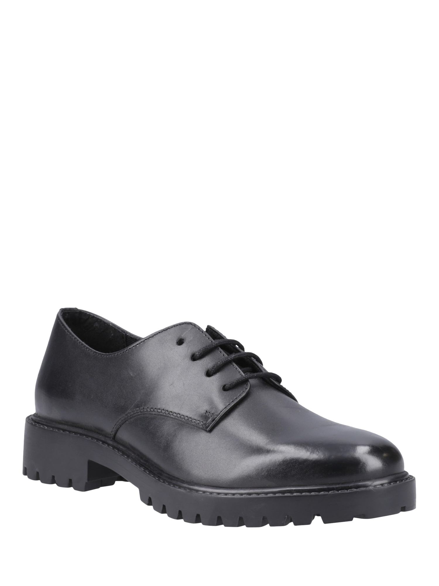 Product image 2 of 4, which shows Hush Puppies Kids' Aubrey Senior Lace Up Brogues, Black, 3