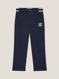 Monsoon Kids' Cotton Blend Stripe Trousers, Navy