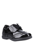 Hush Puppies Kids' Bridget Junior Patent Lace Up Brogues, Black