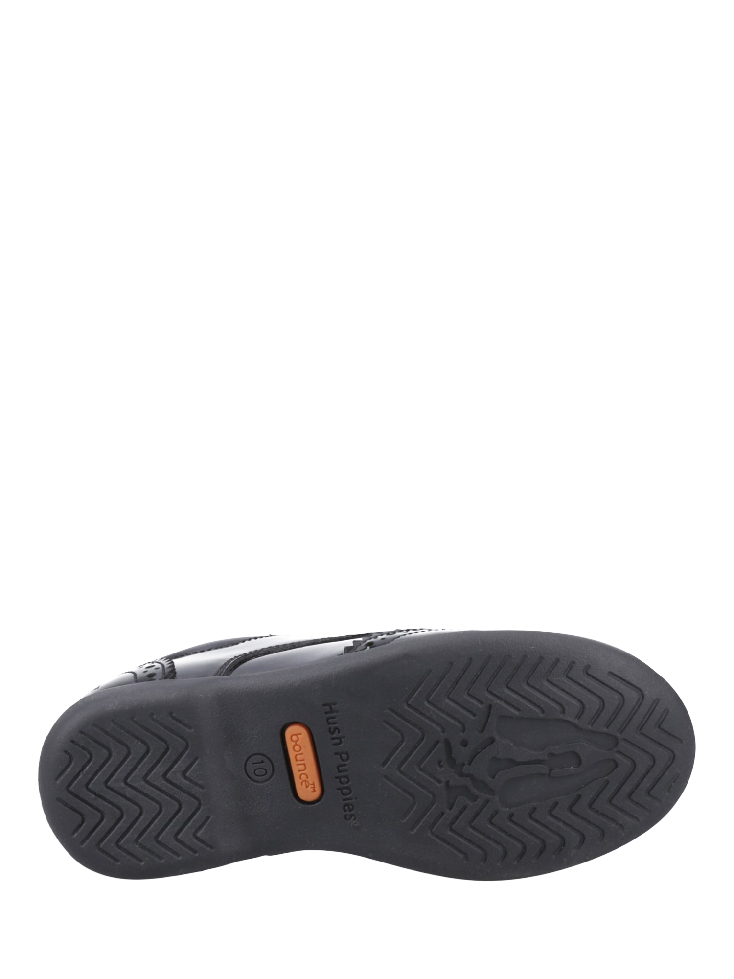 Product image 4 of 4, which shows Hush Puppies Kids' Bridget Junior Patent Lace Up Brogues, Black, 10 Jnr