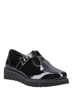 Hush Puppies Kids' Florrie Senior Patent T-Bar Buckle Shoes, Black - view 2, Black