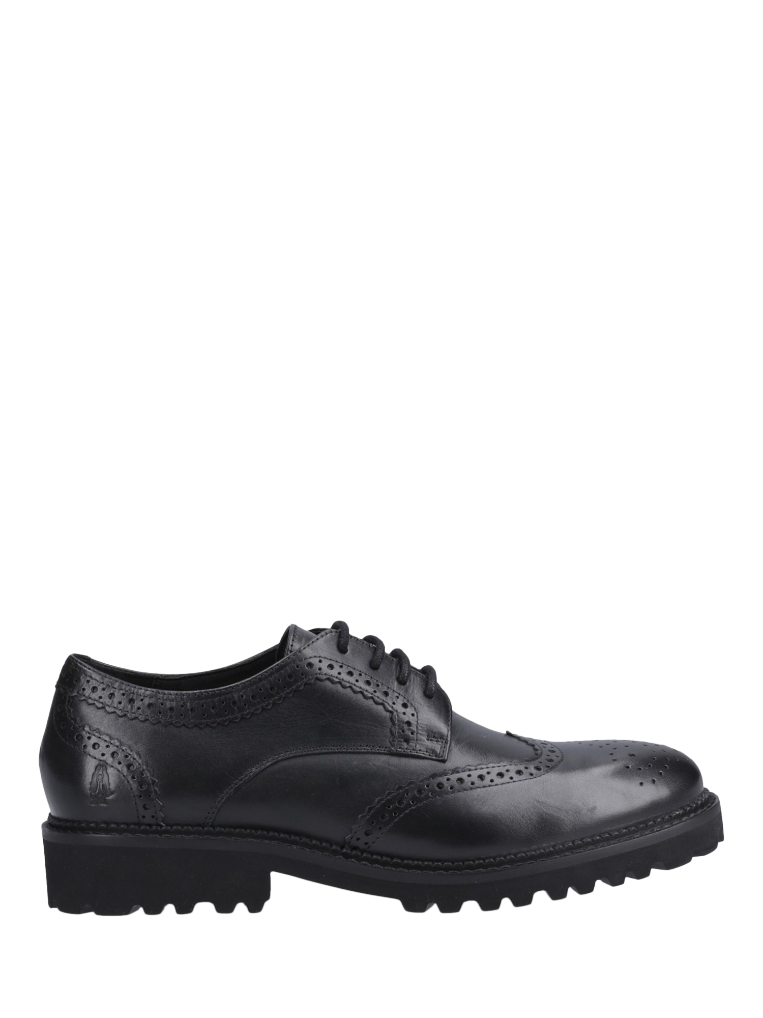 Product image 1 of 4, which shows Hush Puppies Kids' Gabi Senior Lace Up Brogues, Black, 6