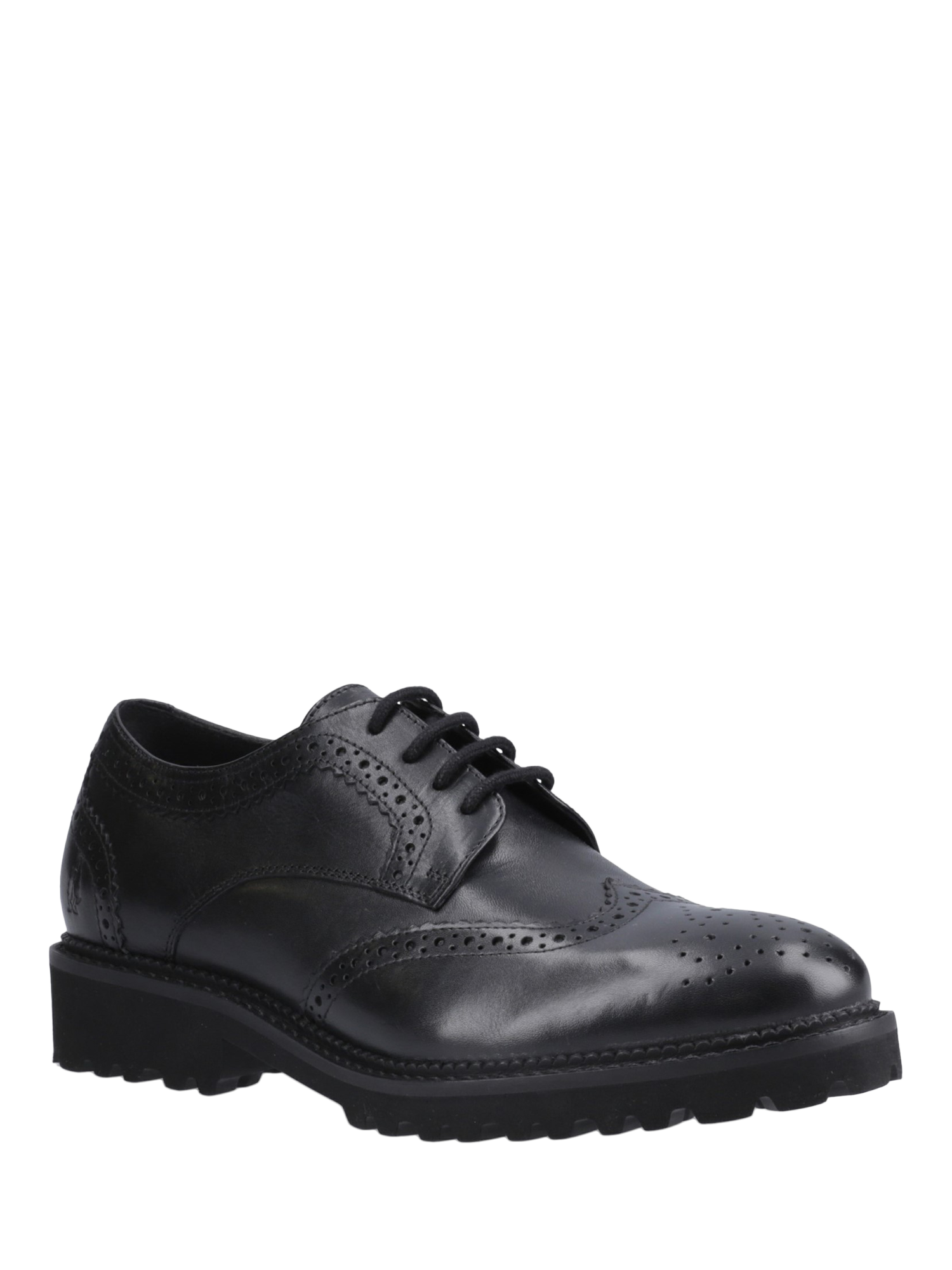Product image 2 of 4, which shows Hush Puppies Kids' Gabi Senior Lace Up Brogues, Black, 6