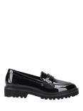 Hush Puppies Kids' Grazia Senior Patent Leather School Shoes, Black