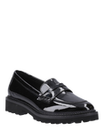 Hush Puppies Kids' Grazia Senior Patent Leather School Shoes, Black