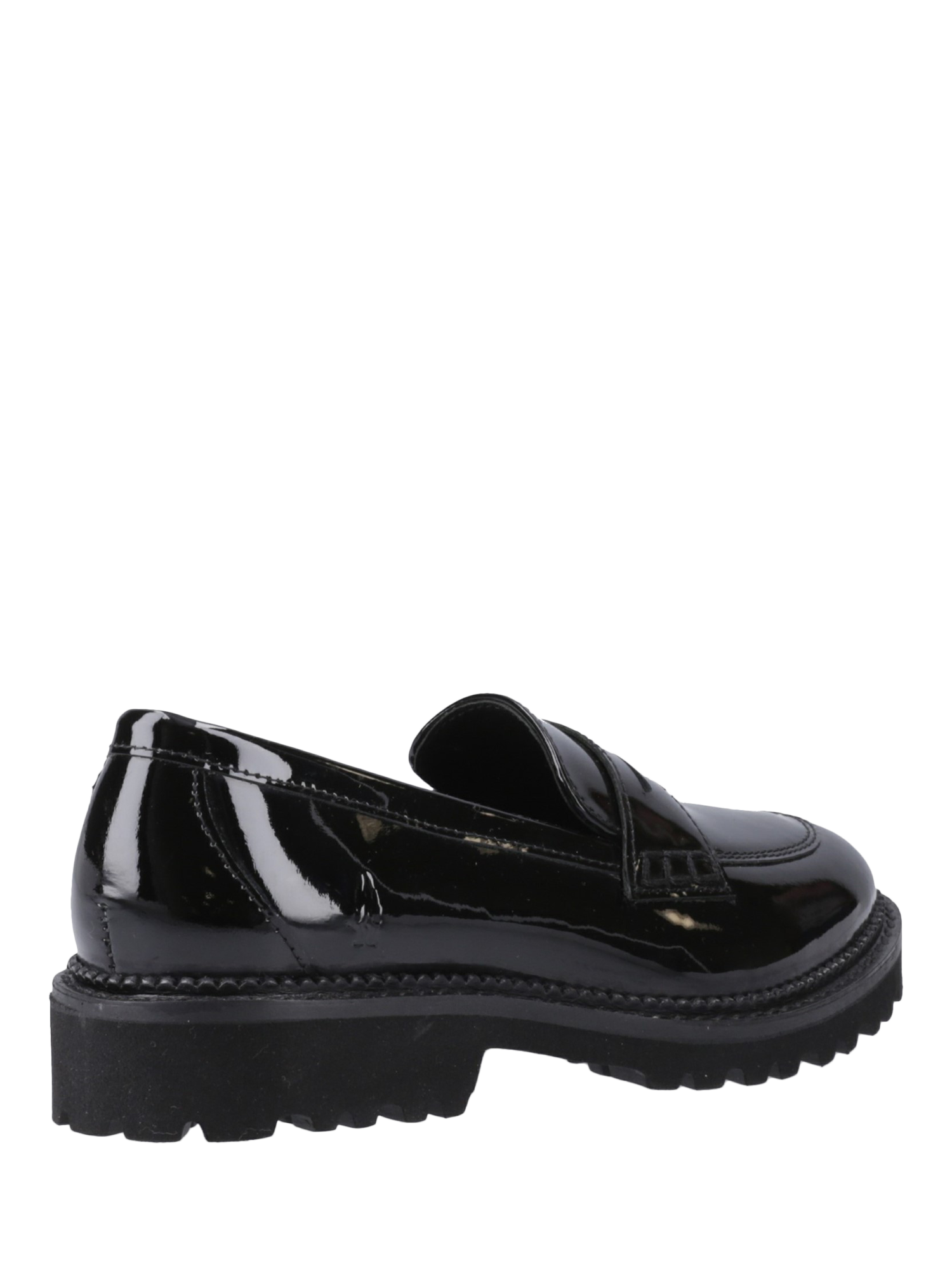 Product image 3 of 4, which shows Hush Puppies Kids' Grazia Senior Patent Leather School Shoes, Black, 3