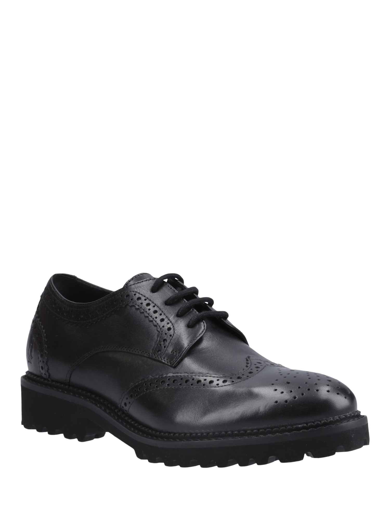 Product image 2 of 4, which shows Hush Puppies Kids' Gabi Senior Lace Up Brogues, Black, 3