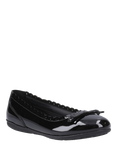 Hush Puppies Kids' Lillie Senior Patent Leather Ballerina Shoes, Black