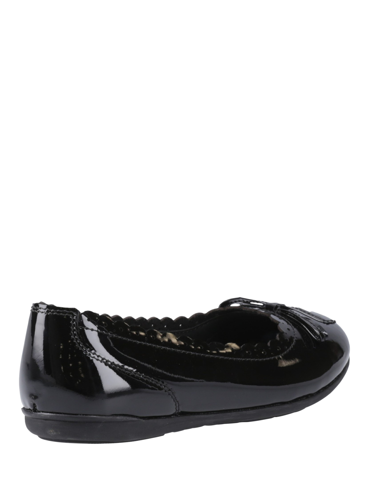 Product image 3 of 4, which shows Hush Puppies Kids' Lillie Senior Patent Leather Ballerina Shoes, Black, 9 Jnr