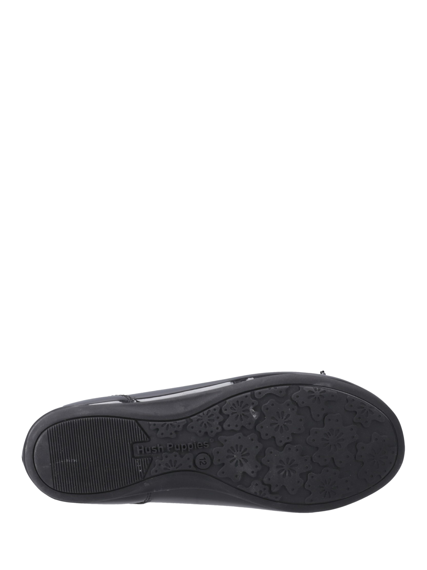 Product image 4 of 4, which shows Hush Puppies Kids' Lillie Senior Patent Leather Ballerina Shoes, Black, 9 Jnr
