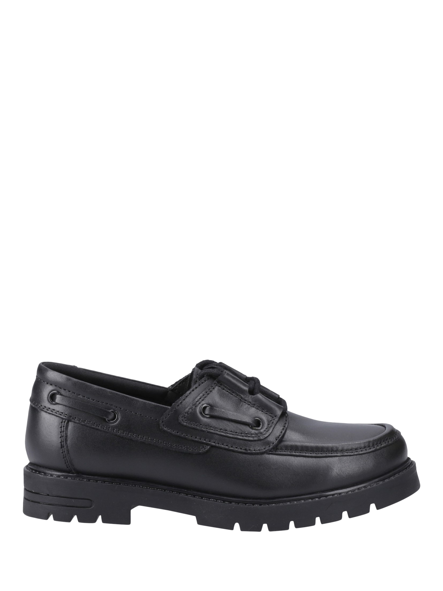 Product image 1 of 4, which shows Hush Puppies Kids' Lucy Senior Lace Detail Shoes, Black, 3