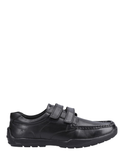 Hush Puppies Kids' Maddox Senior Double Rip Tape Shoes, Black, Black