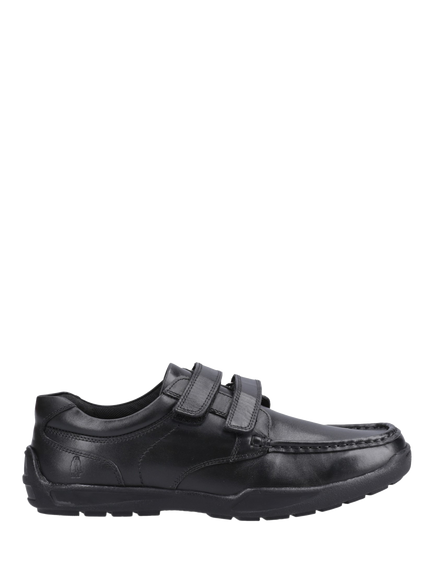Hush Puppies Kids' Maddox Senior Double Rip Tape Shoes, Black, Black