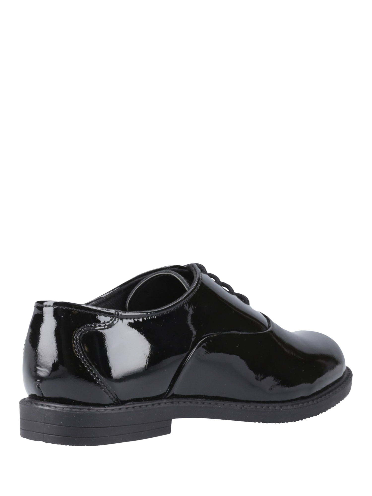 Product image 3 of 3, which shows Hush Puppies Kids' Nellie Senior Patent Leather School Shoes, Black, 6
