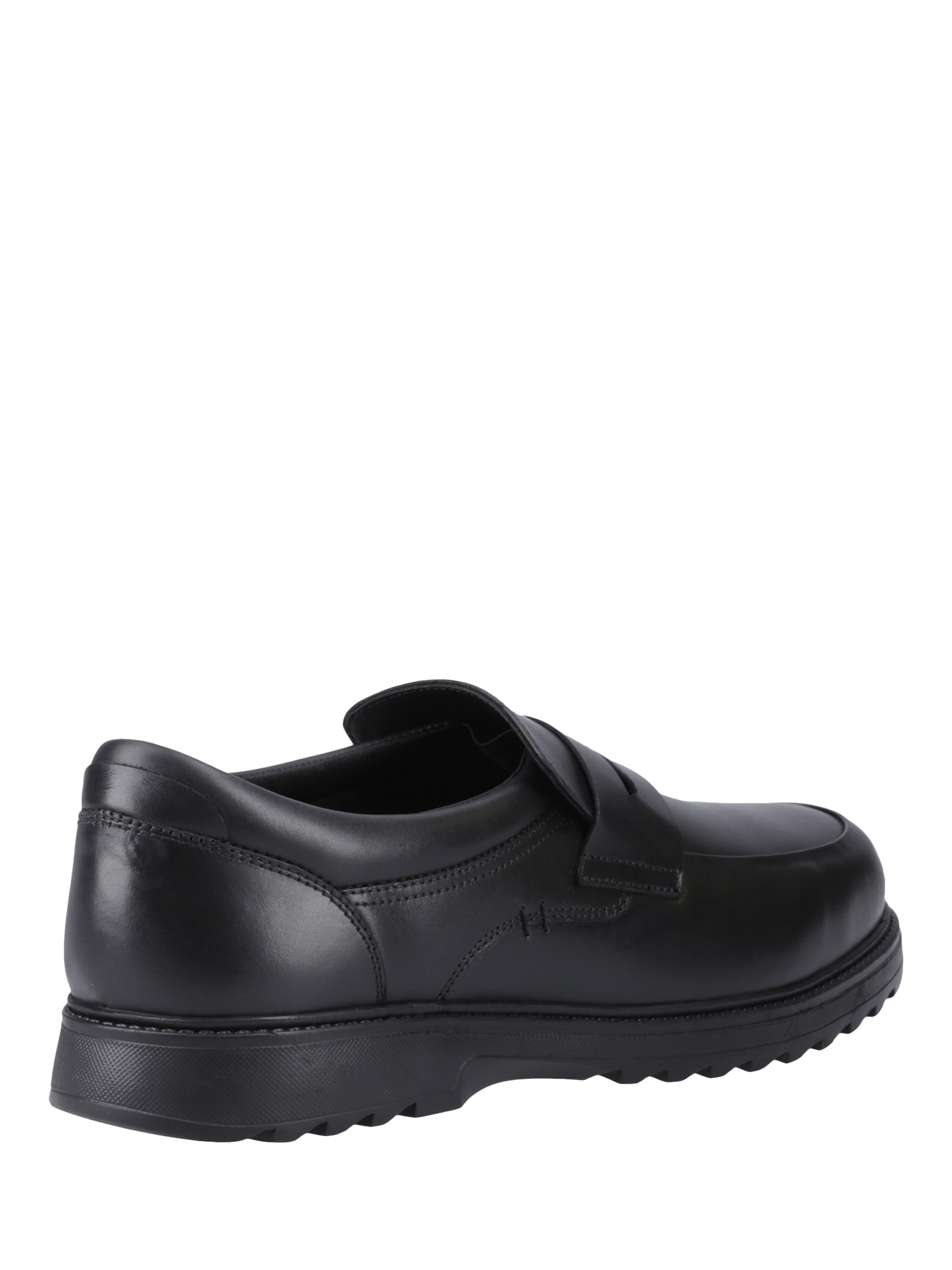 Product image 3 of 4, which shows Hush Puppies Kids' Rocco Custom Fit Leather School Shoes, Black, 7
