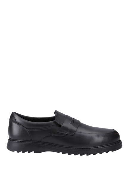 Hush Puppies Kids' Rocco Senior Leather School Shoes, Black, Black