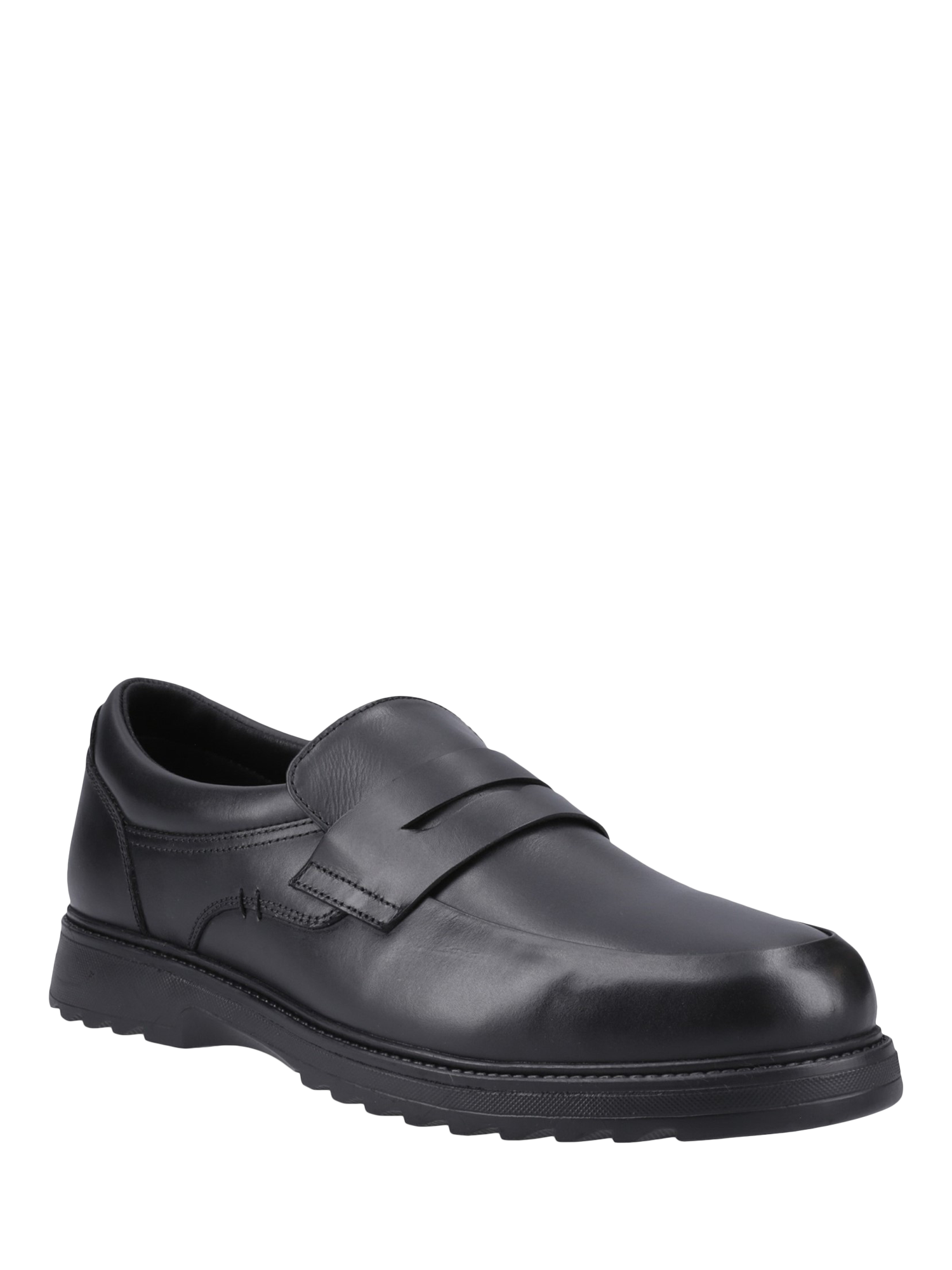 Product image 2 of 3, which shows Hush Puppies Kids' Rocco Senior Leather School Shoes, Black, 3