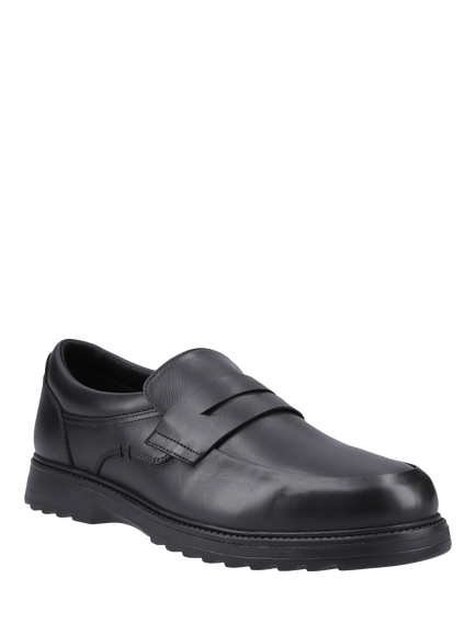Hush Puppies Kids' Rocco Senior Leather School Shoes, Black - view 2, Black