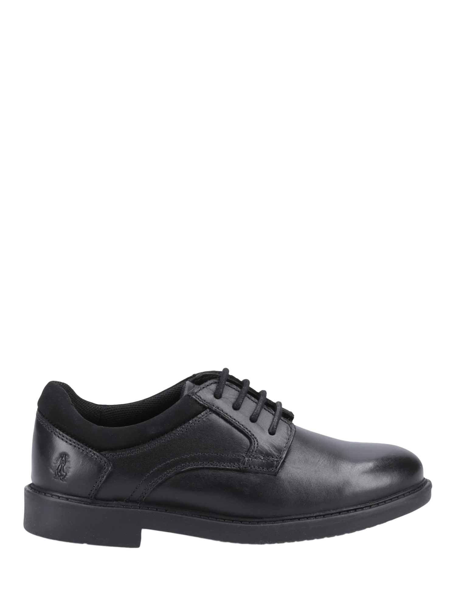 Product image 1 of 4, which shows Hush Puppies Kids' Tommy Junior Leather School Shoes, Black, 10 Jnr
