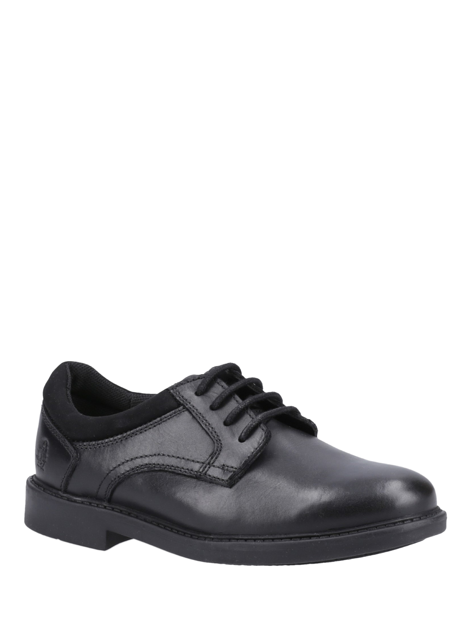 Product image 2 of 4, which shows Hush Puppies Kids' Tommy Junior Leather School Shoes, Black, 10 Jnr