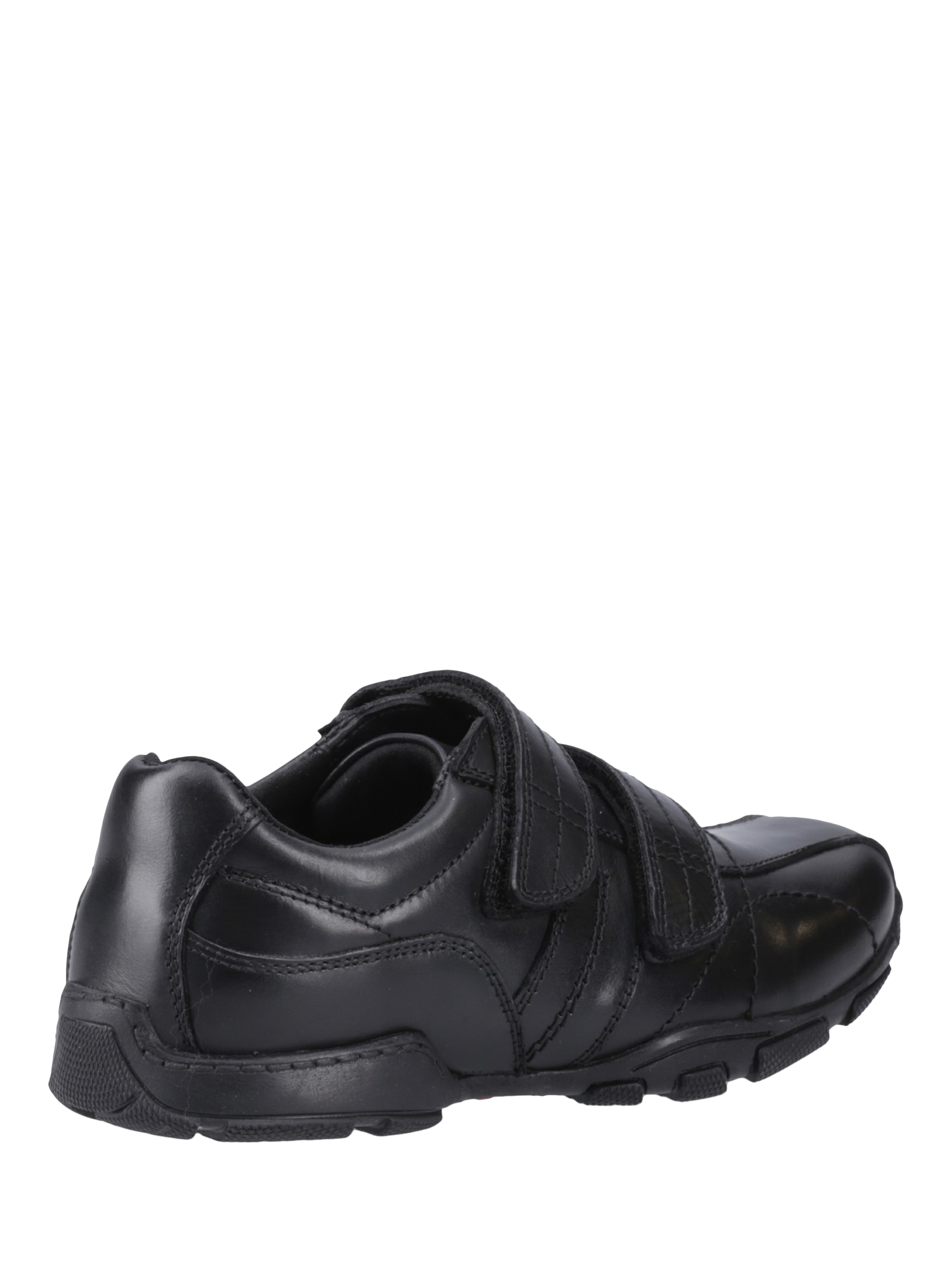 Product image 3 of 4, which shows Hush Puppies Kids' Vance Junior Double Rip Tape Shoes, Black, 10 Jnr