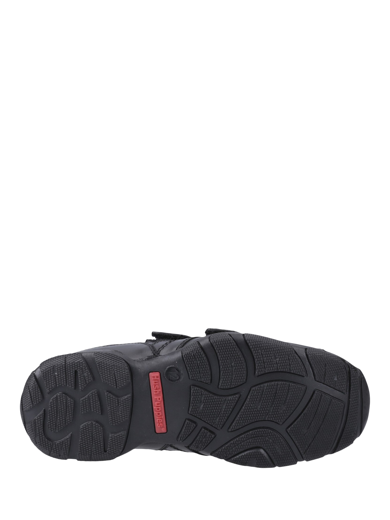 Product image 4 of 4, which shows Hush Puppies Kids' Vance Junior Double Rip Tape Shoes, Black, 10 Jnr