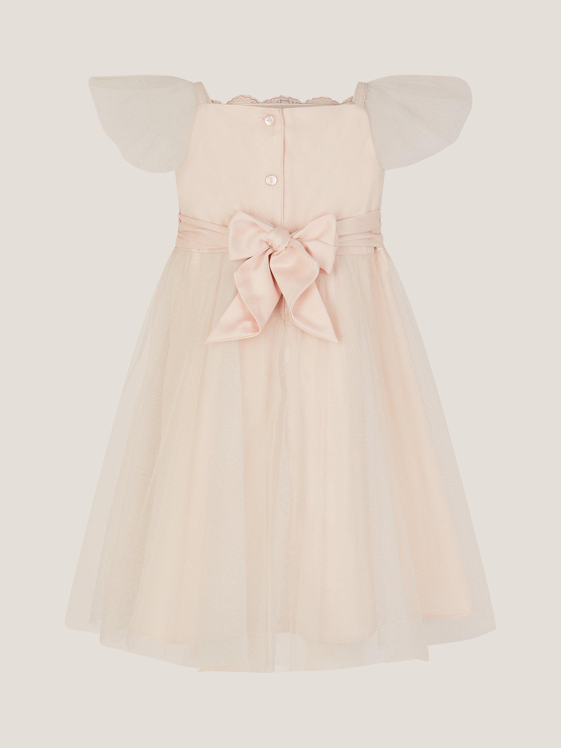 Product image 2 of 3, which shows Monsoon Baby Francesca Embroidered Dress, Pink, 0-3 months