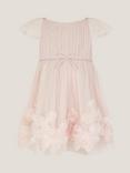 Monsoon Baby Evangaline Floral Applique Dress, Pink