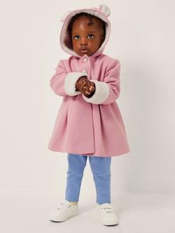 Monsoon Baby Bunny Ears Coat, Pink, Pink
