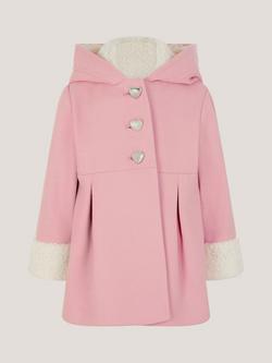 Monsoon Baby Bunny Ears Coat, Pink - view 2, Pink