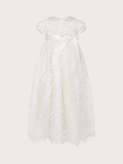 Monsoon Baby Provenza Lace Christening Dress, Ivory, Ivory