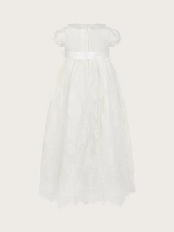 Monsoon Baby Provenza Lace Christening Dress, Ivory - view 2, Ivory