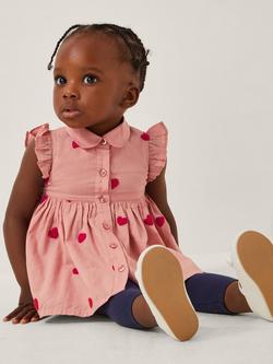 Monsoon Baby Cotton Boucle Heart Shirt and Leggings Set, Pink, Pink