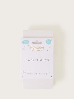 Monsoon Baby Butterfly Tights, Ivory, Ivory