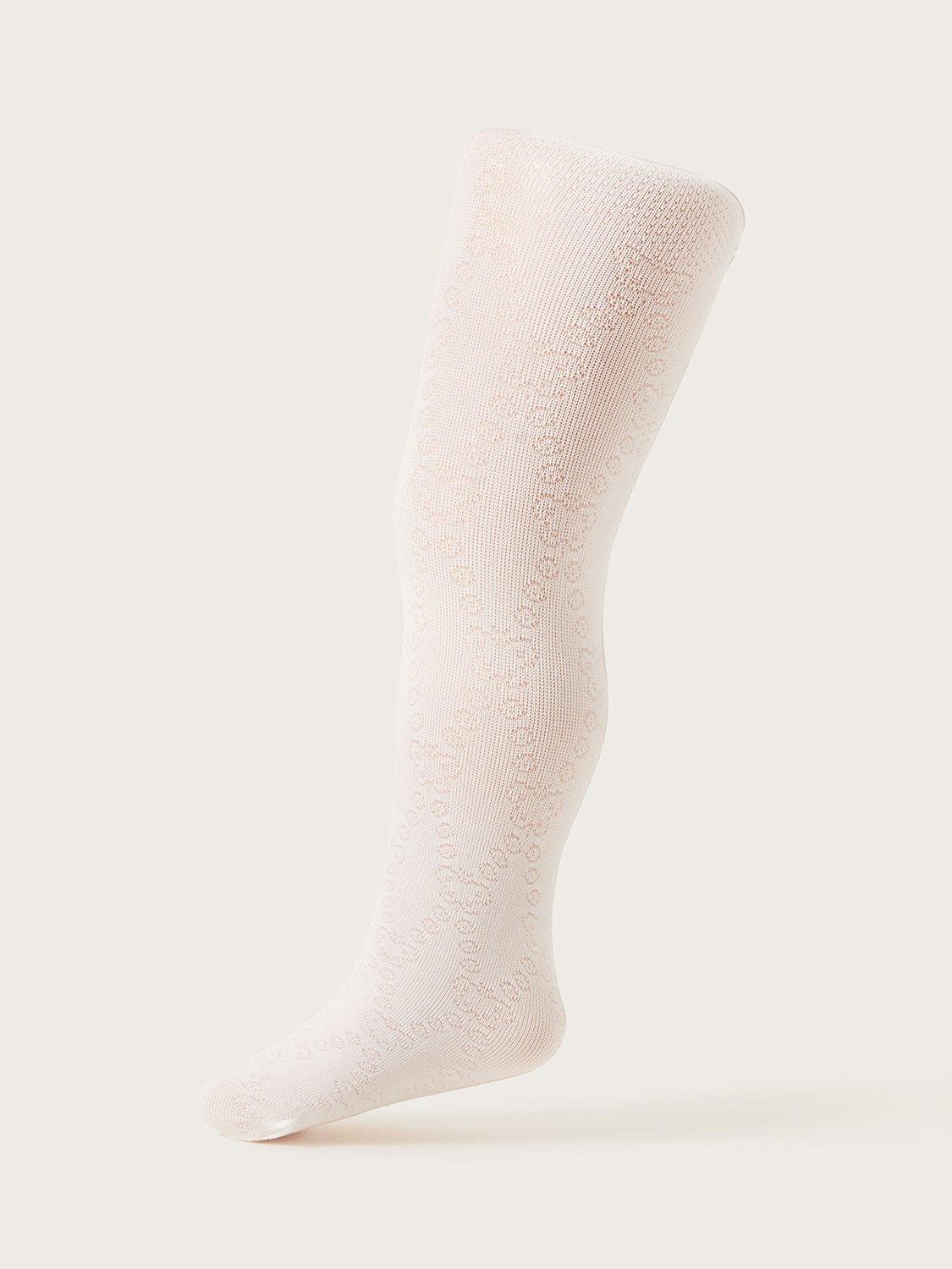 Product image 2 of 2, which shows Monsoon Baby Butterfly Tights, Ivory, 0-6 months