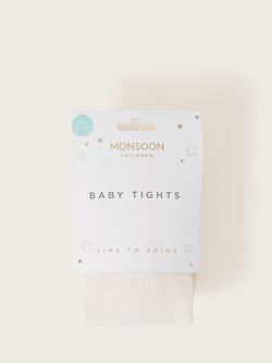 Monsoon Baby Frosted Tights, Ivory - view 2, Ivory