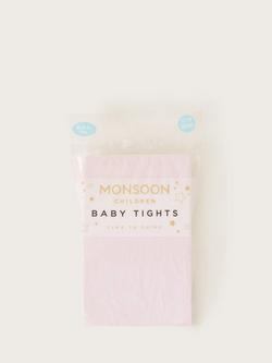 Monsoon Baby Lace Tights, Pink - view 2, Pink