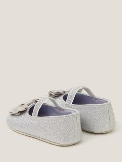 Monsoon Baby Glitter Bow Bootie and Headband Set - view 2, Silver