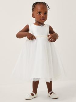 Monsoon Baby Duchess Sleeveless Beaded Tulle Dress, Ivory