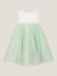 Monsoon Baby Duchess Sleeveless Beaded Tulle Dress, Sage