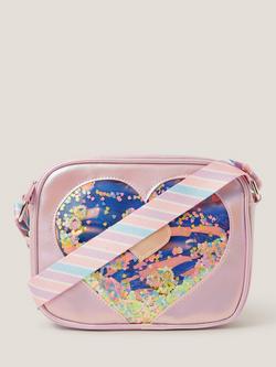 Monsoon Kids' Iridescent Heart Camera Bag, Lilac, Lilac