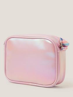 Monsoon Kids' Iridescent Heart Camera Bag, Lilac - view 2, Lilac