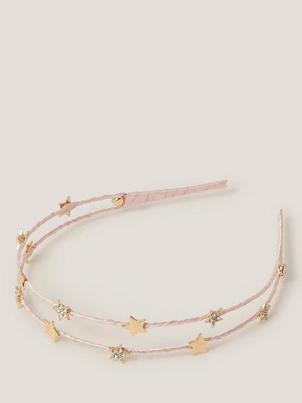 Monsoon Kids' Ribbon Star Wire Headband, Pink, Pink