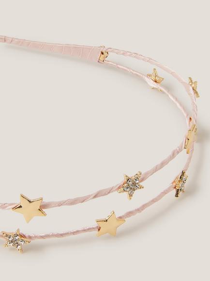 Monsoon Kids' Ribbon Star Wire Headband, Pink - view 2, Pink