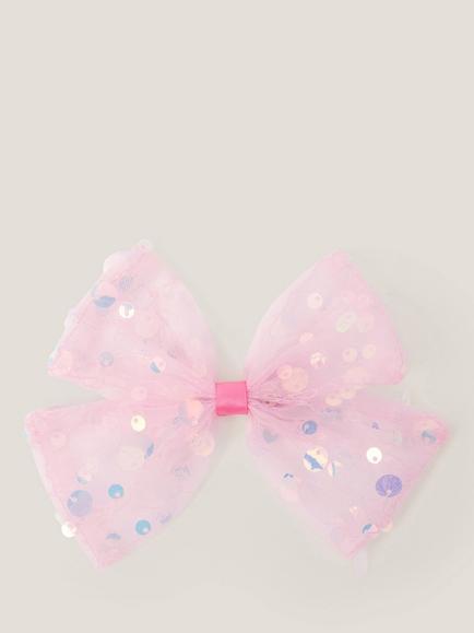 Monsoon Kids' Cosmic Sequin Bow Hair Clip, Pink, Pink