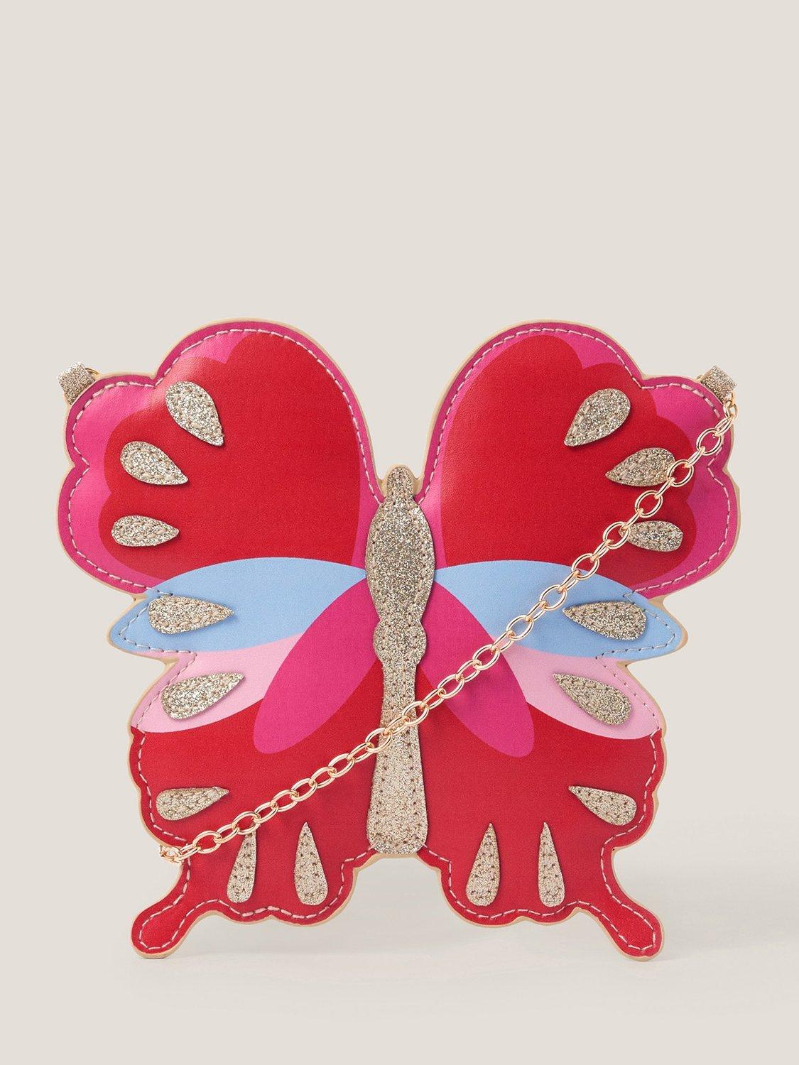 Product image 1 of 3, which shows Monsoon Kids' Glitter Butterfly Crossbody Bag, Multi, One Size