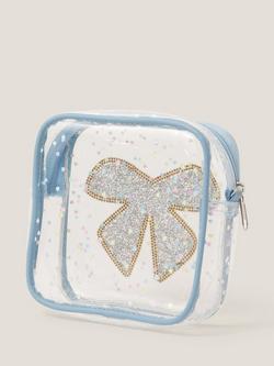 Monsoon Kids' Sequin Bow Camera Bag, Blue - view 2, Blue